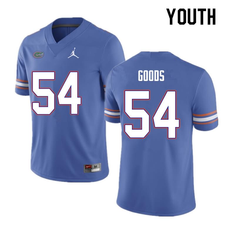 NCAA Florida Gators Lamar Goods Youth #54 Nike Blue Stitched Authentic College Football Jersey IIX6364UG